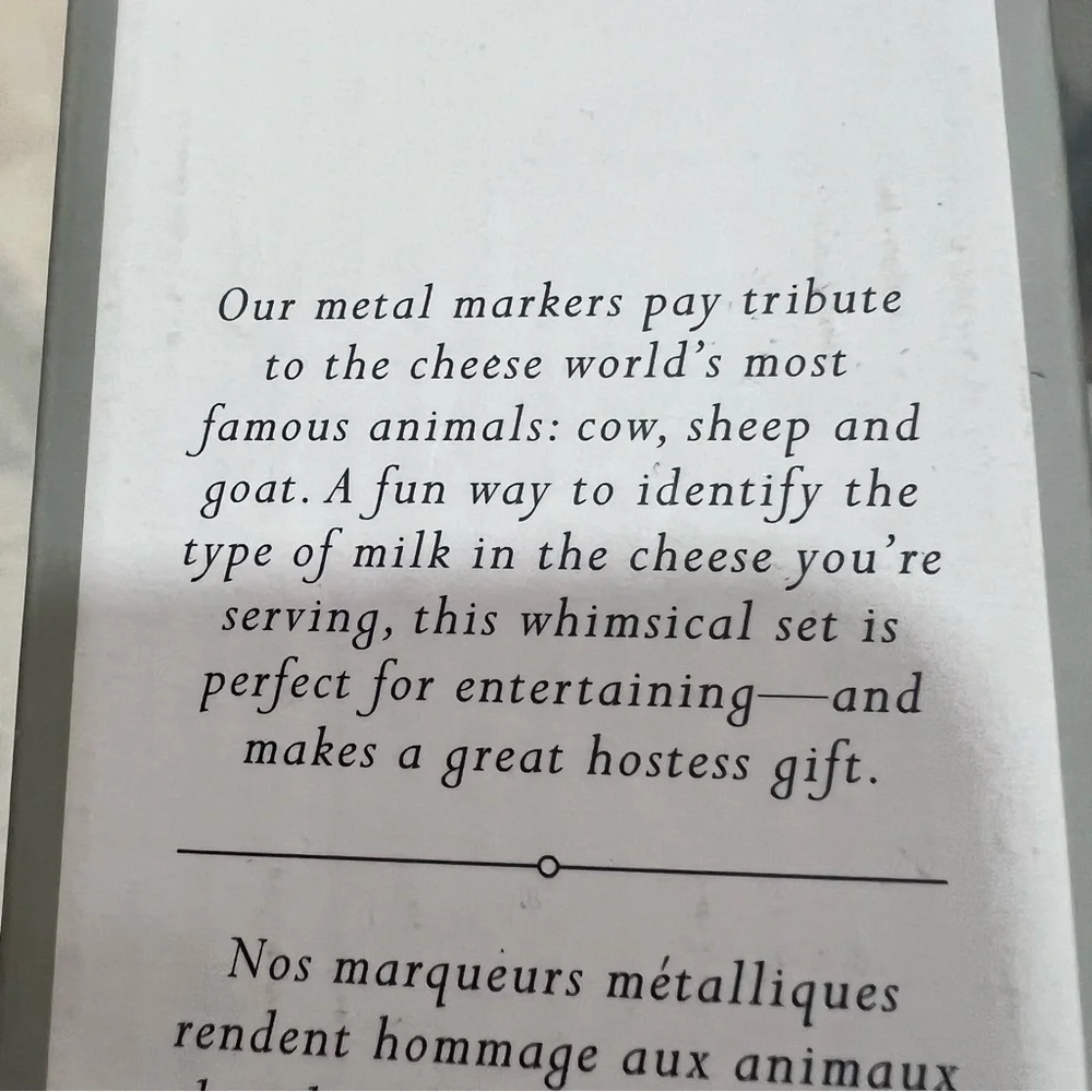 Williams Sonoma Animal Cheese Markers Set of 3 NWT